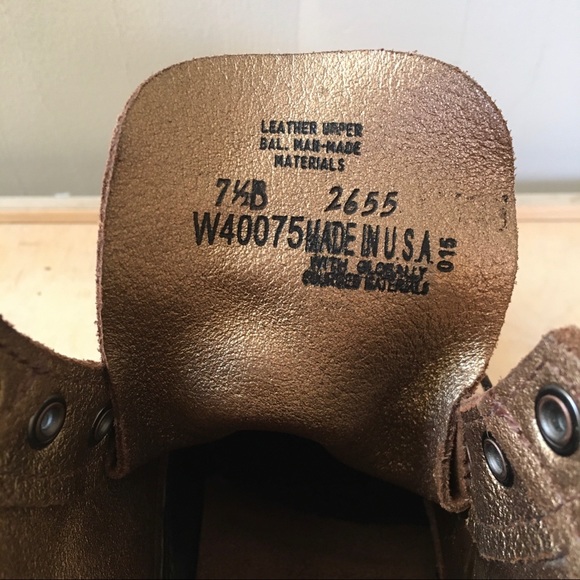 wolverine 1000 mile brown and gold suede lace up boots - size US 7.5 - Picture 7 of 10